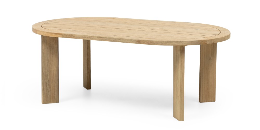 Zestaw ogrodowy Japandi akacja FSC teak look jasnobeżowy
