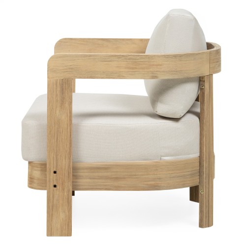 Zestaw ogrodowy Japandi akacja FSC teak look jasnobeżowy