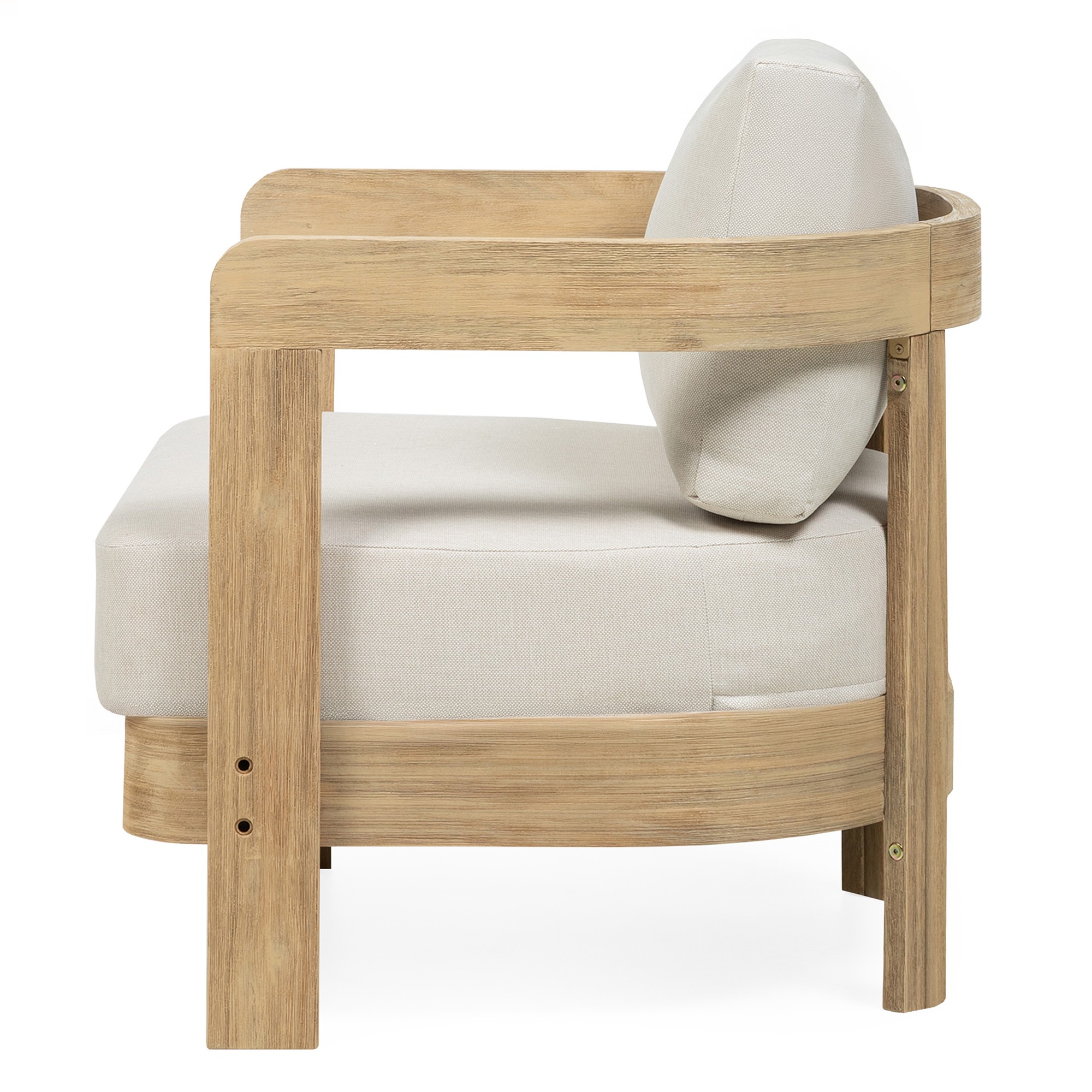 Zestaw ogrodowy Japandi akacja FSC teak look jasnobeżowy