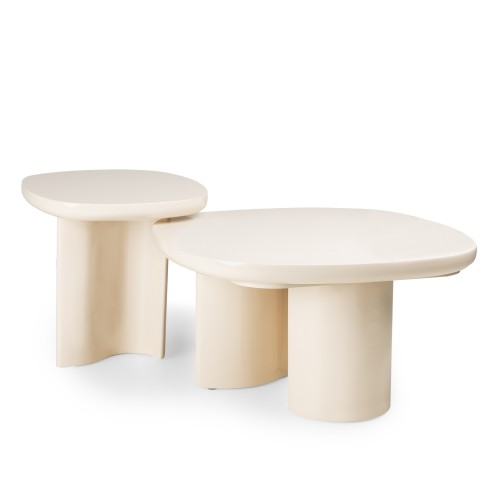 Stolik boczny Puro 50 cm, jasnobeżowy, glossy