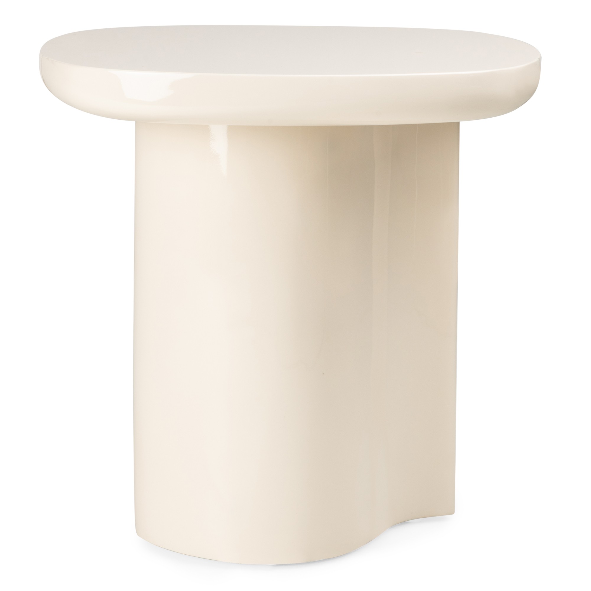 Stolik boczny Puro 50 cm, jasnobeżowy, glossy