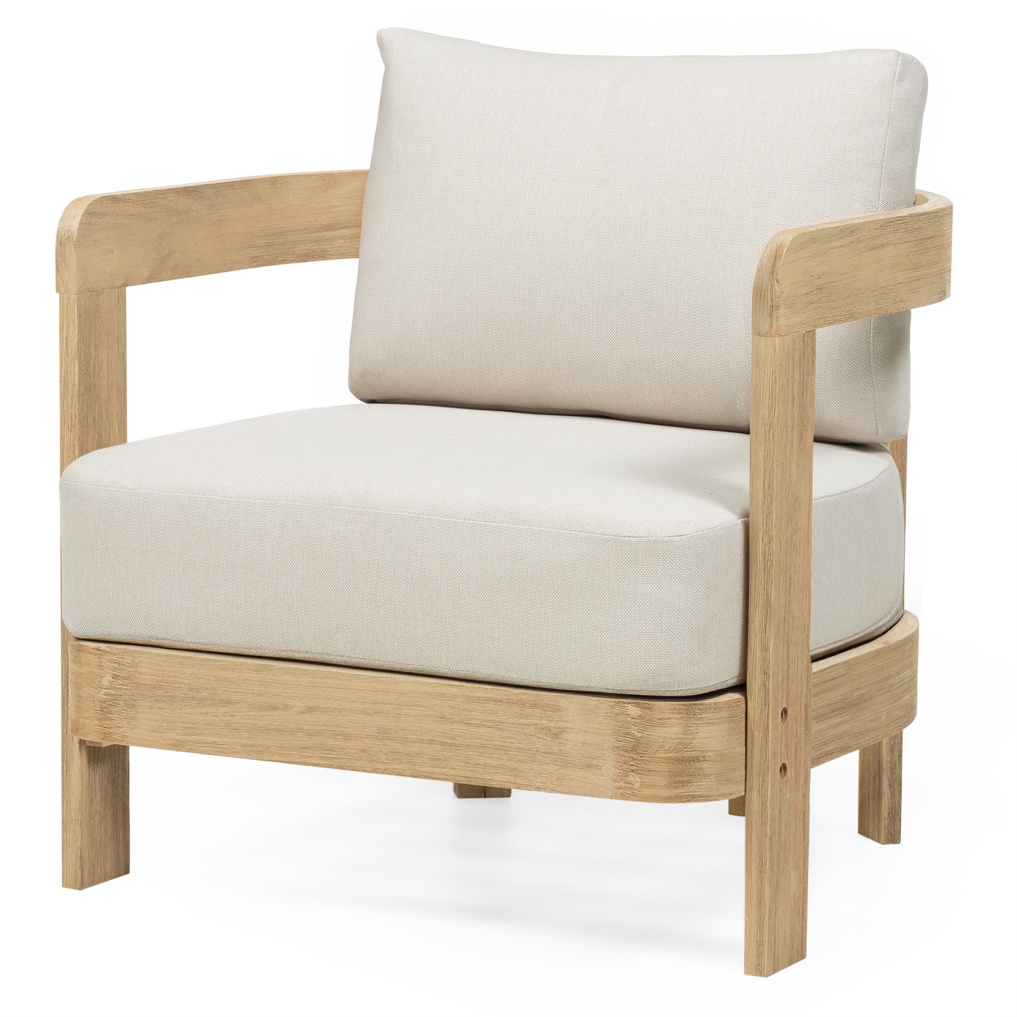Zestaw ogrodowy Japandi akacja FSC teak look jasnobeżowy