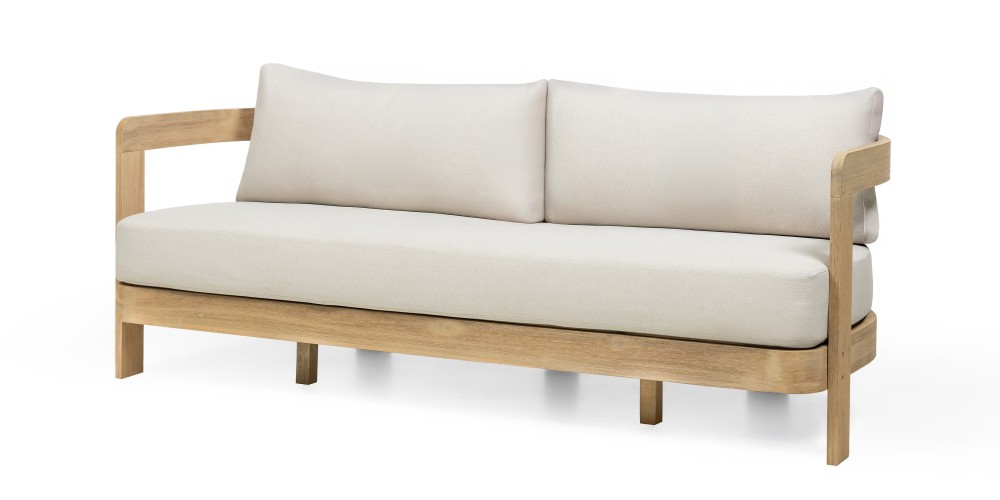 Zestaw ogrodowy Japandi akacja FSC teak look jasnobeżowy