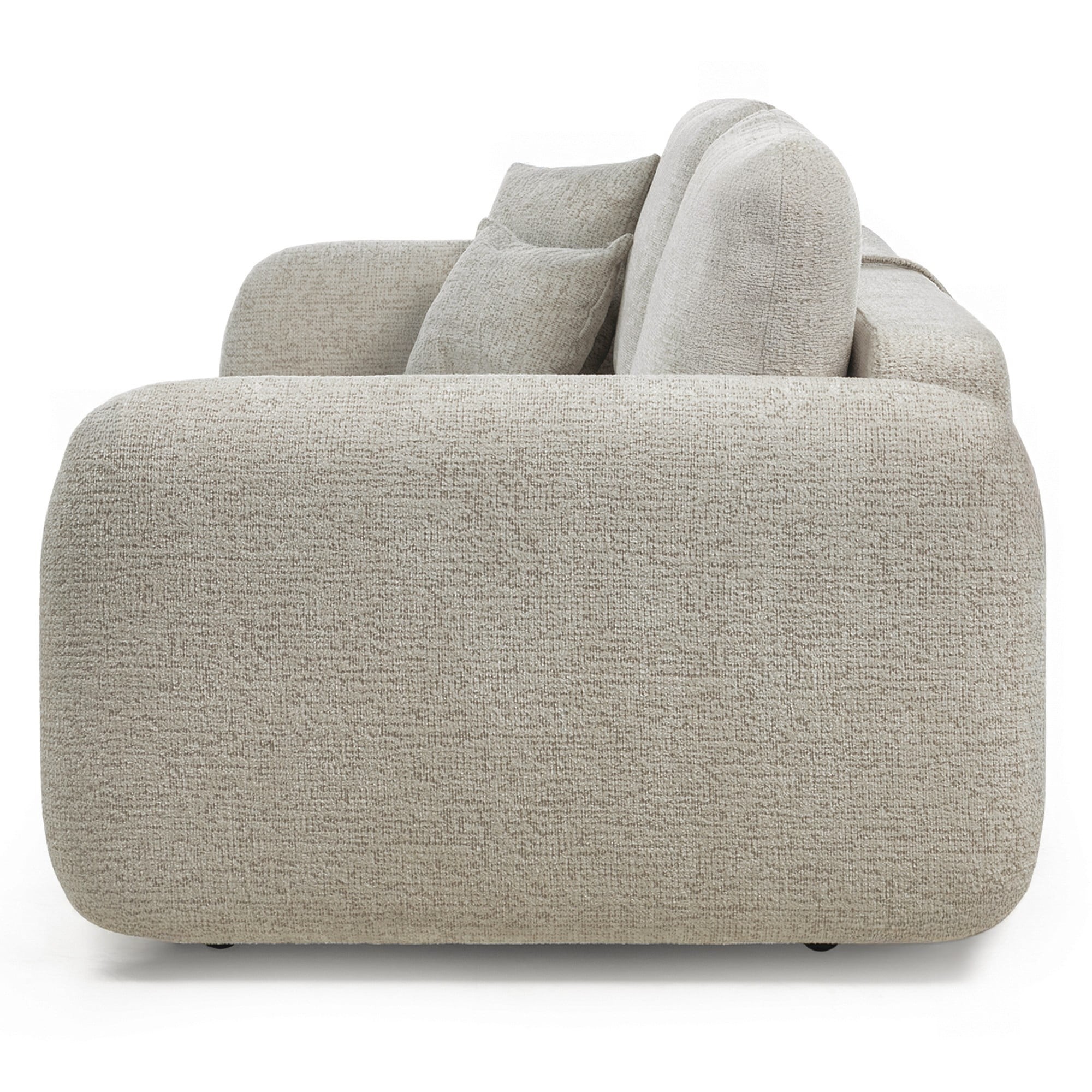 Sofa rozkładana Botse 2P z pojemnikiem, obłe kształty