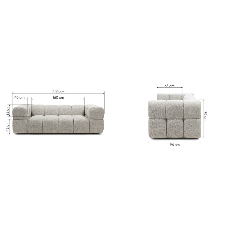 Sofa Formo obłe kształty, melanż, nowoczesna