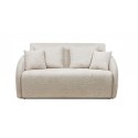 Sofa rozkładana Vesta z pojemnikiem, jasnobeżowa, obłe kształty