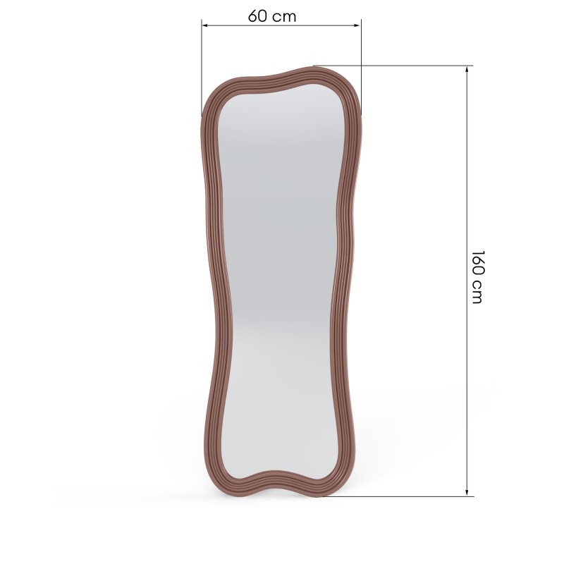 Lustro wiszące Grezzo 60x160, nieregularne, mocha mousse