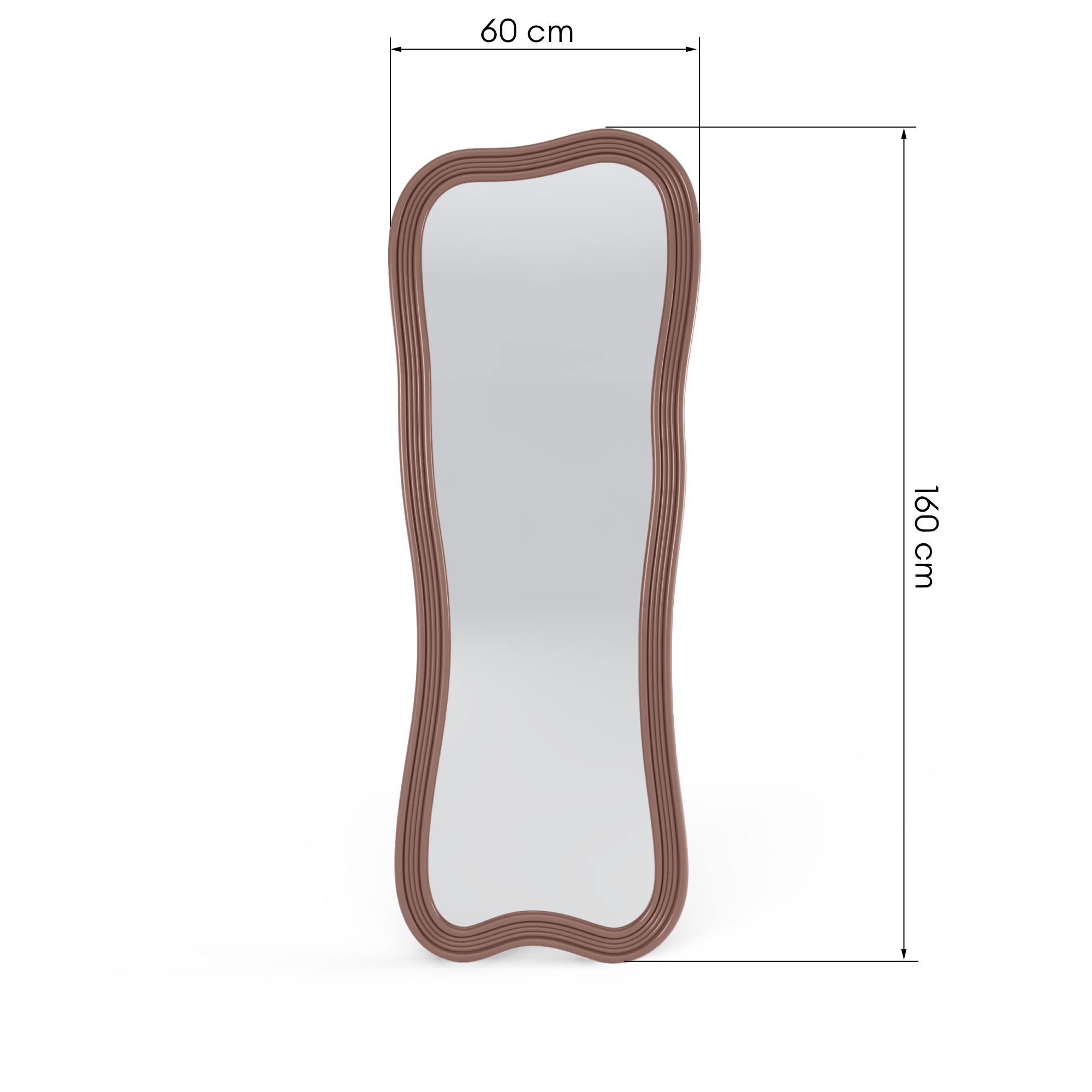 Lustro wiszące Grezzo 60x160, nieregularne, mocha mousse