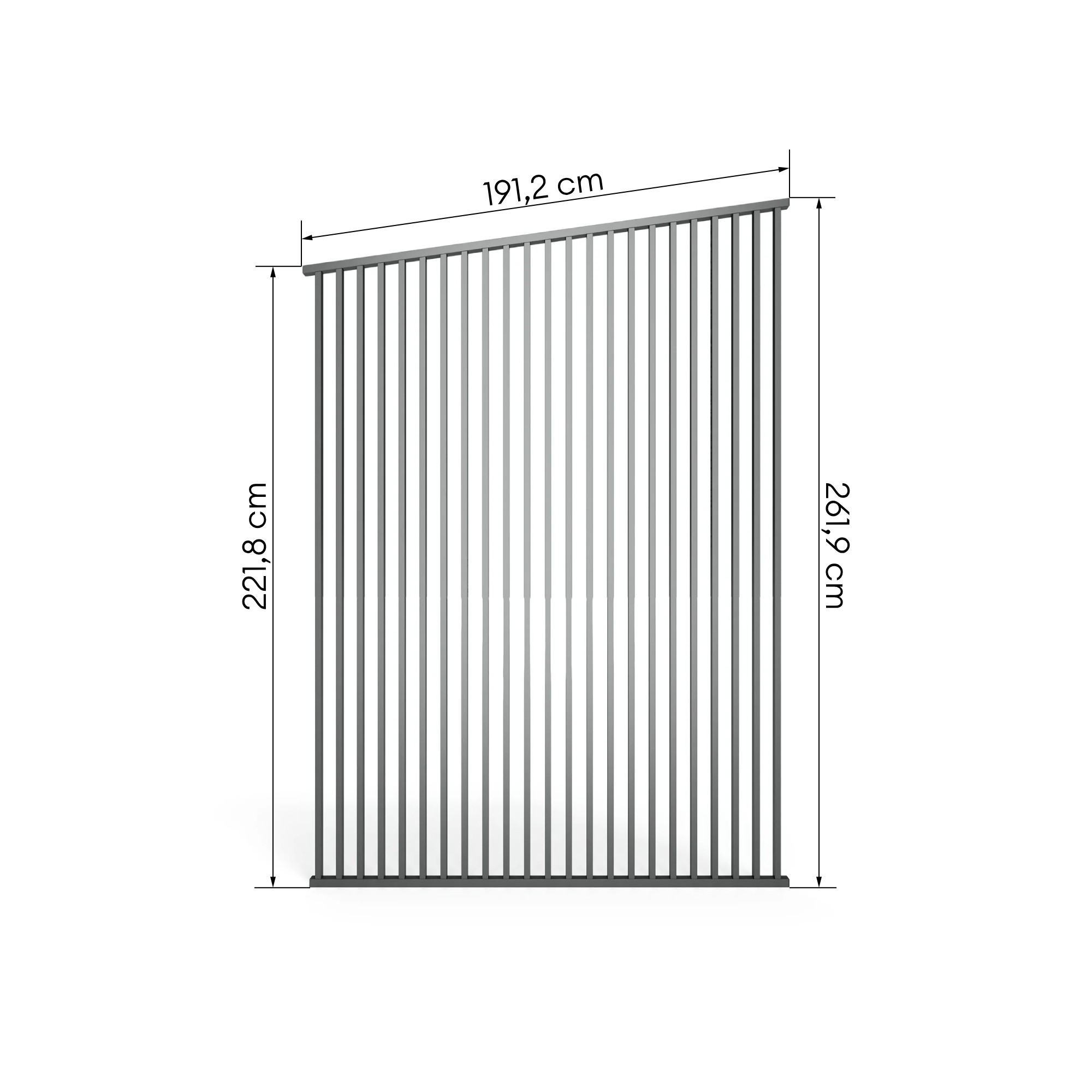 Panel żaluzjowy do pergoli Apex 191,2 cm, antracyt, pionowy