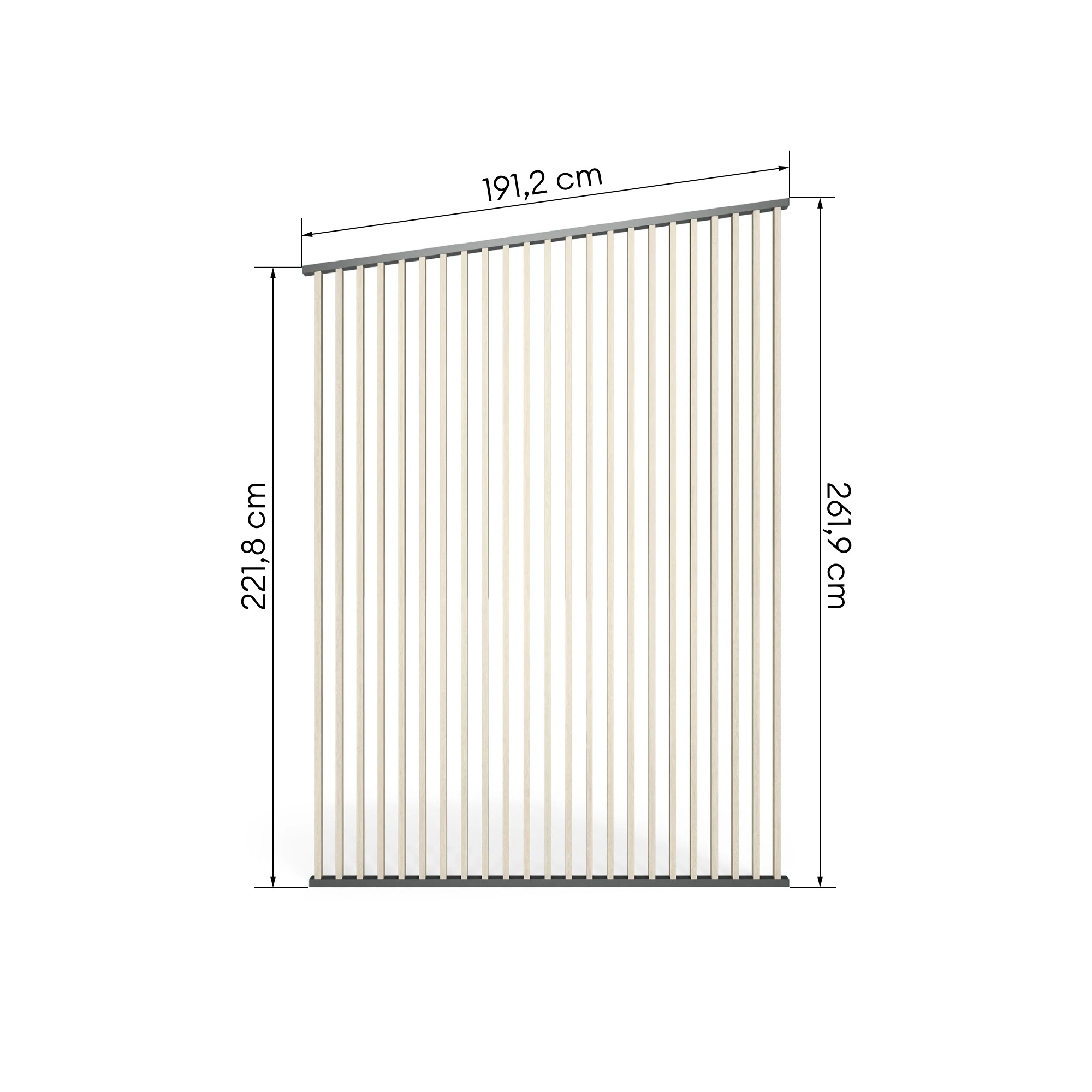 Panel do pergoli Apex 191,2 cm antracyt/efekt drewna pionowy