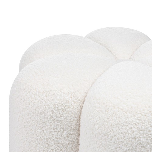 Puf tapicerowany Quad, biały, boucle