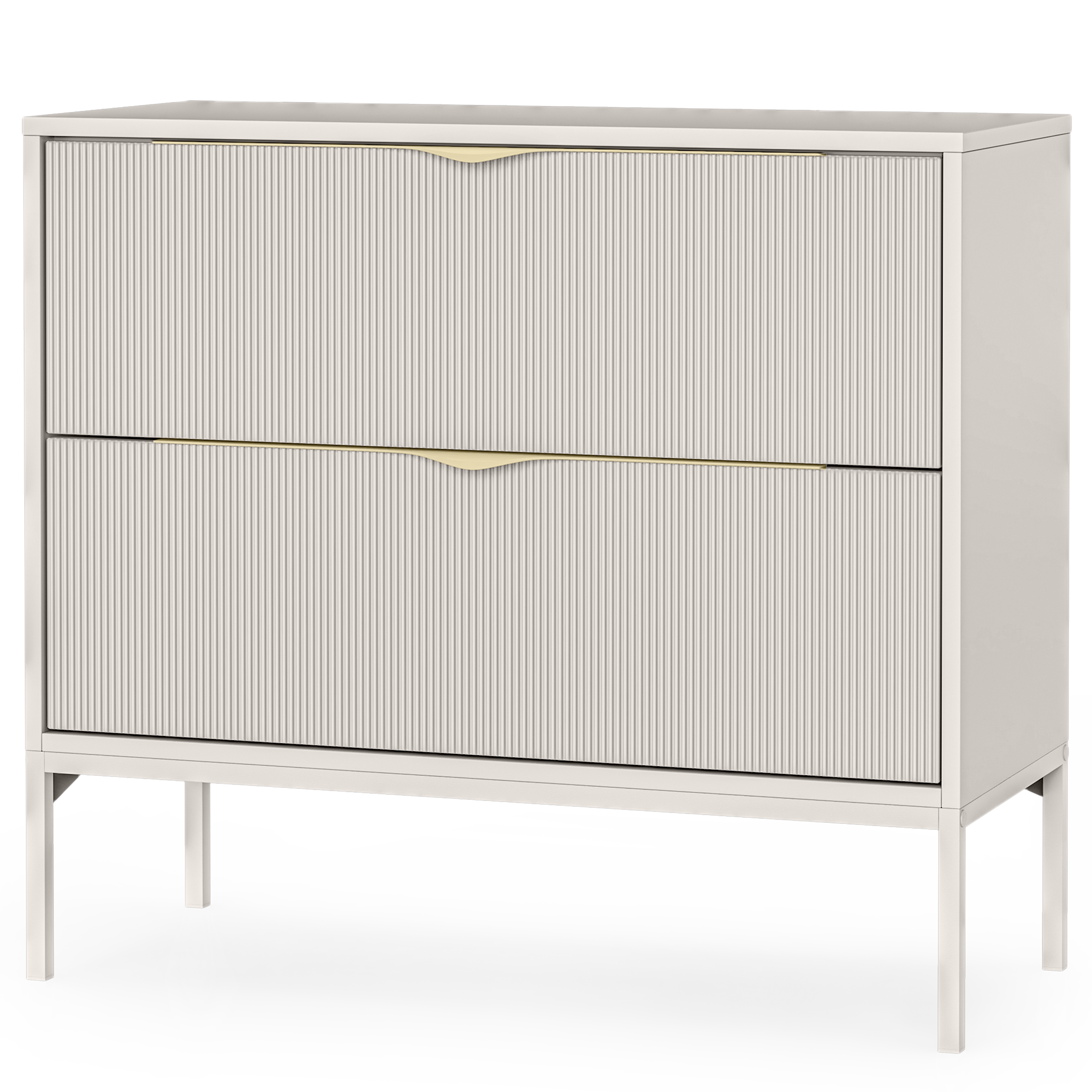 Ryflowana szafka pod umywalkę 80 cm kaszmir na nóżkach – Livia