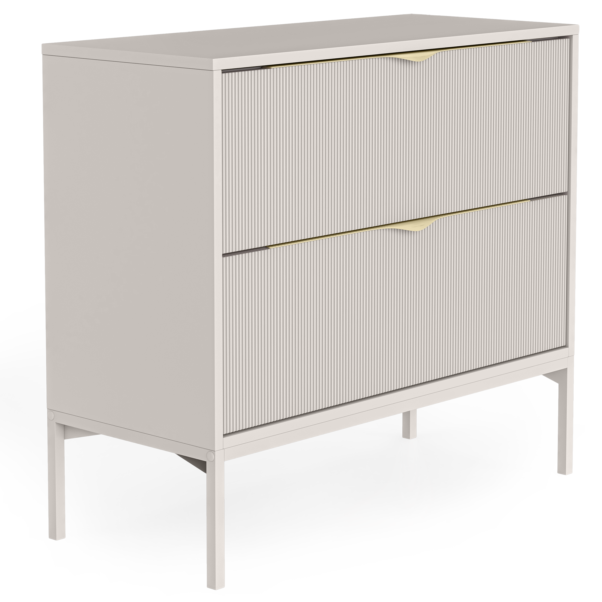 Ryflowana szafka pod umywalkę 80 cm kaszmir na nóżkach – Livia