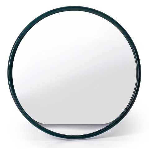 Okrągłe lustro wiszące Zelia, 100 cm, ciemnozielone, glossy
