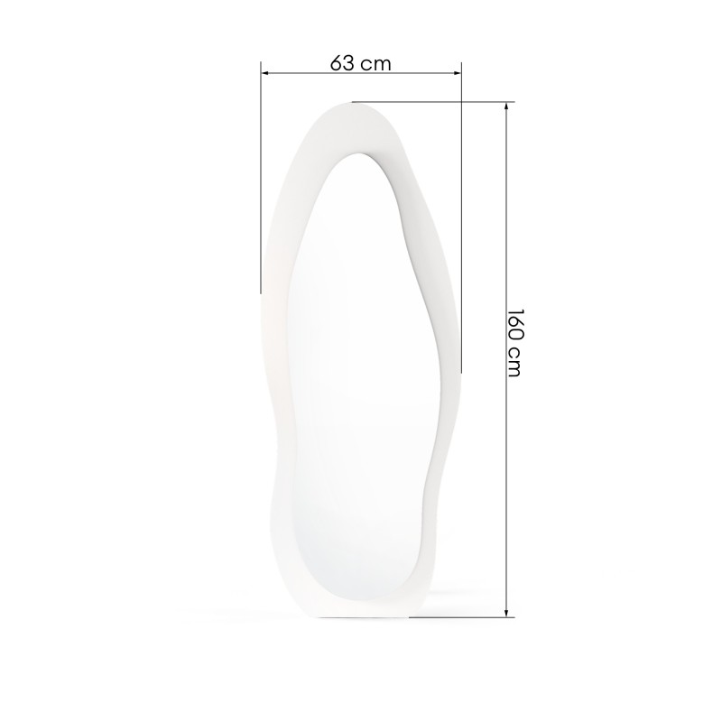 Lustro Mara 63x160 cm z oświetleniem LED nieregularne, białe