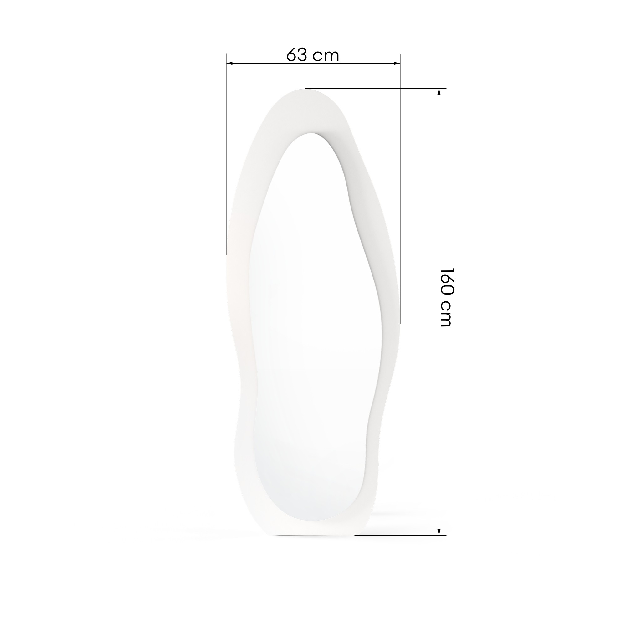 Lustro Mara 63x160 cm z oświetleniem LED nieregularne, białe