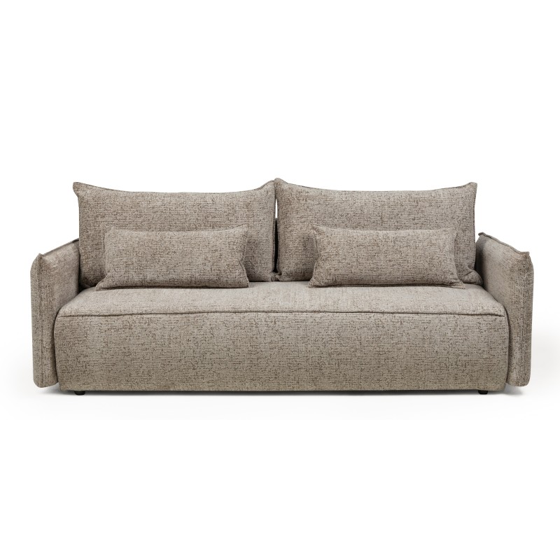 Sofa rozkładana Sofino z pojemnikiem, brązowa
