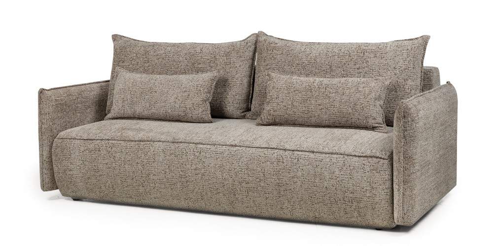 Sofa rozkładana Sofino z pojemnikiem, brązowa