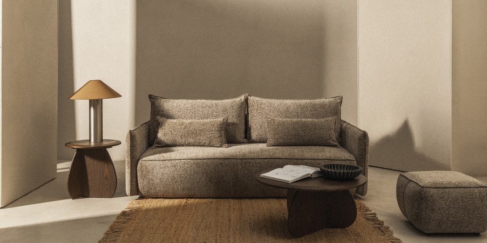 Sofa rozkładana Sofino z pojemnikiem, brązowa