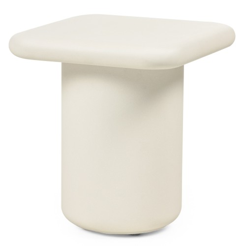 Stolik ogrodowy Vibonis 42 cm kwadratowy cementowy jasnobeżowy