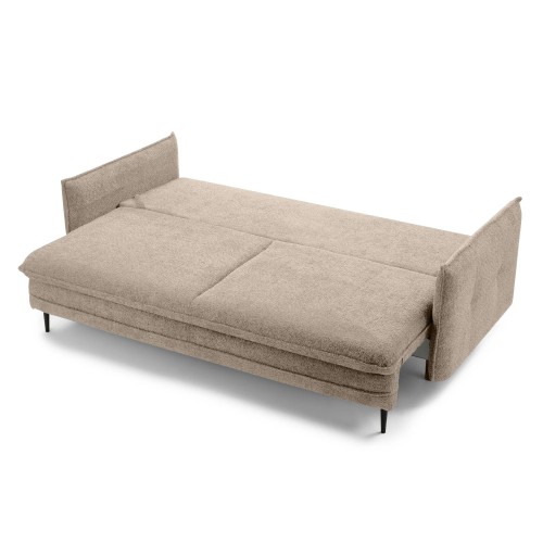 Sofa z funkcją spania i pojemnikiem Noti, jasnobrązowa