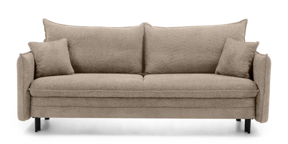 Sofa z funkcją spania i pojemnikiem Noti, jasnobrązowa