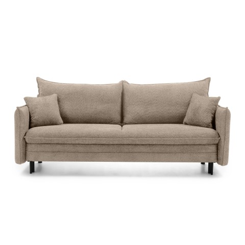 Sofa z funkcją spania i pojemnikiem Noti, jasnobrązowa
