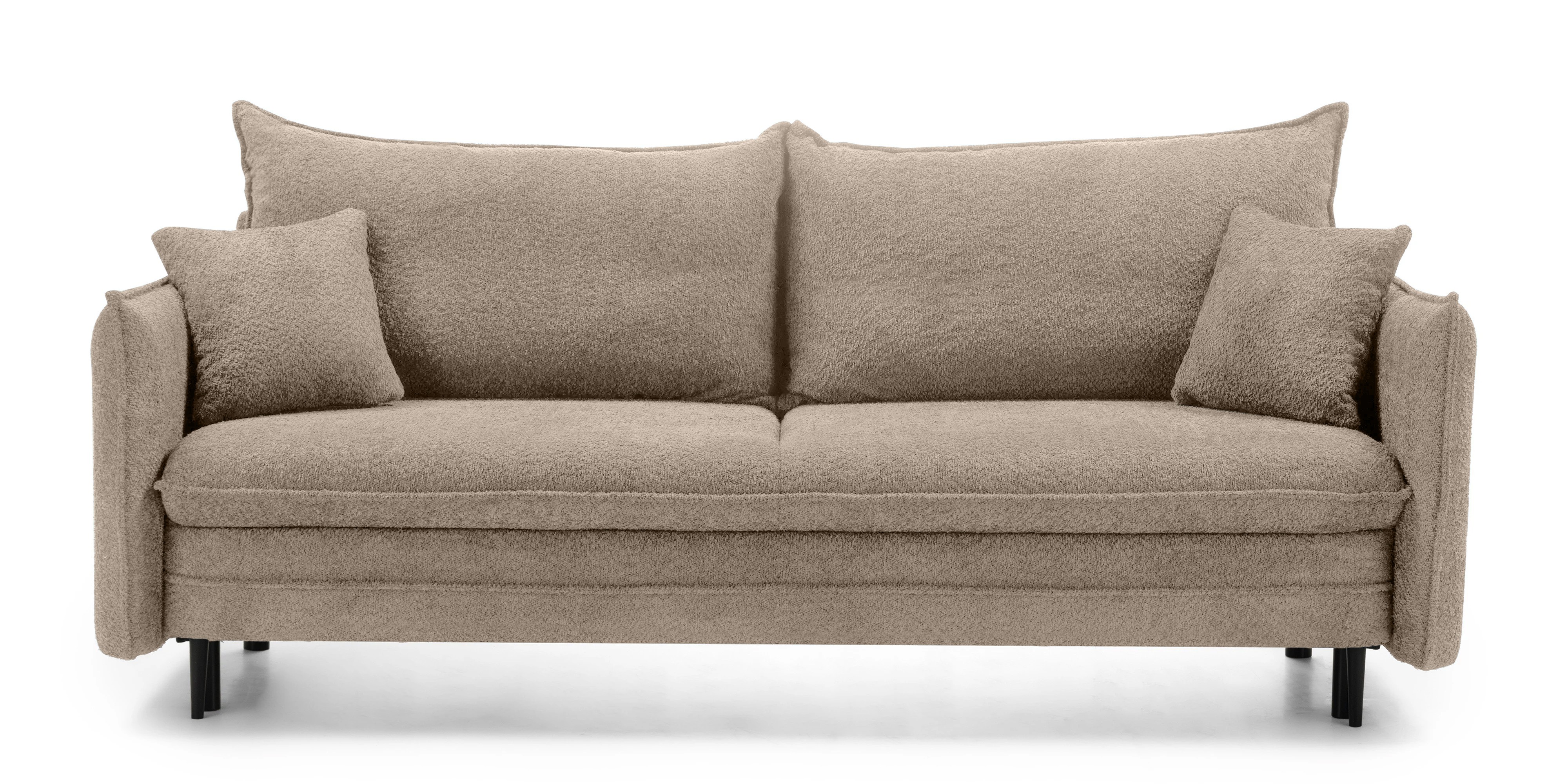 Sofa z funkcją spania i pojemnikiem Noti, jasnobrązowa