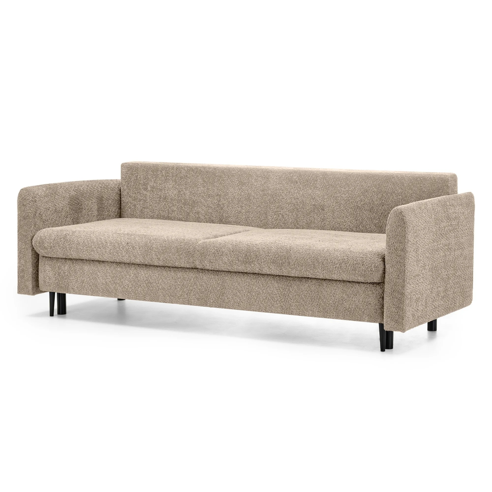 Sofa z funkcją spania i pojemnikiem Noti, jasnobrązowa