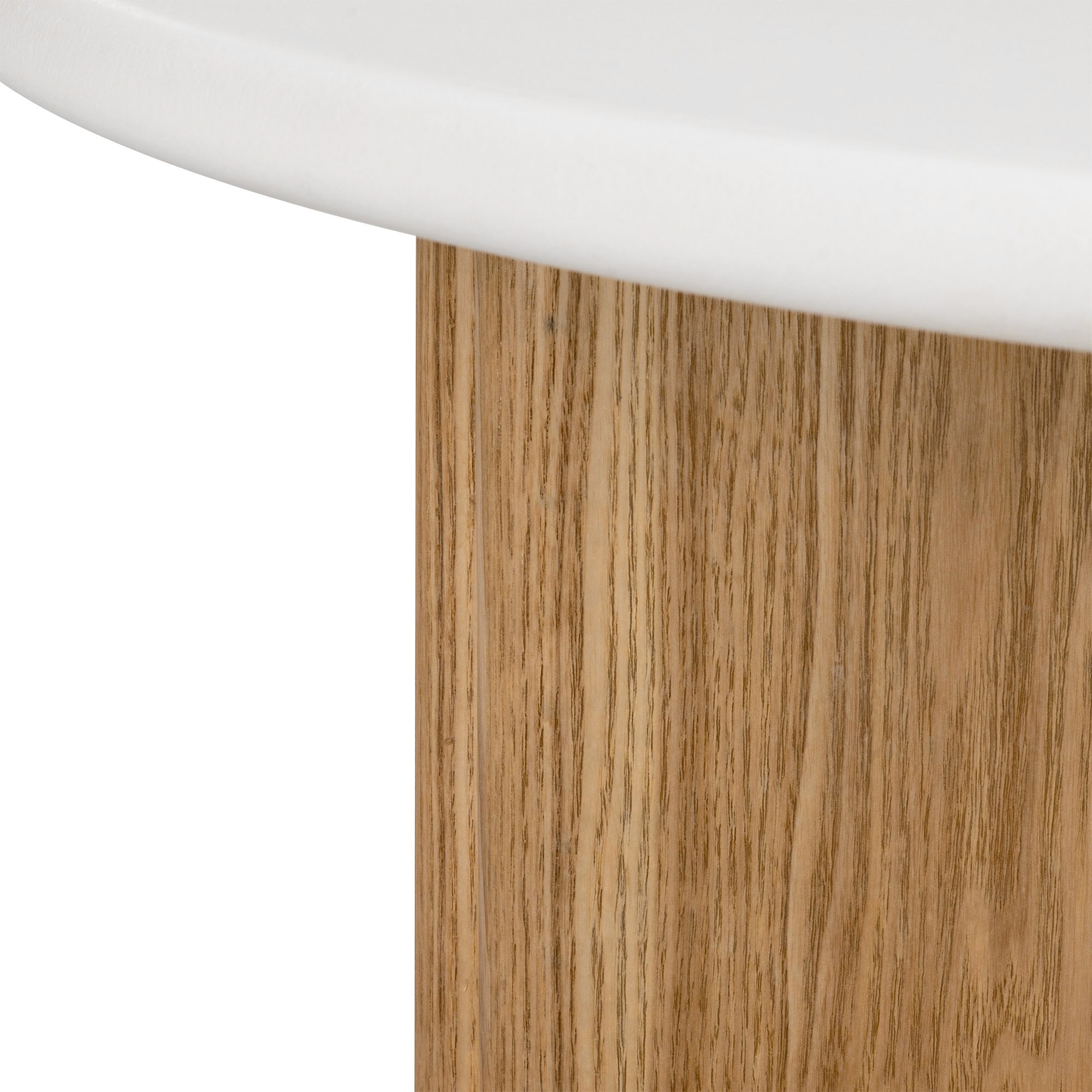 Stolik boczny Marlo II 50 cm, kremowo-biały/dąb, mikrocement