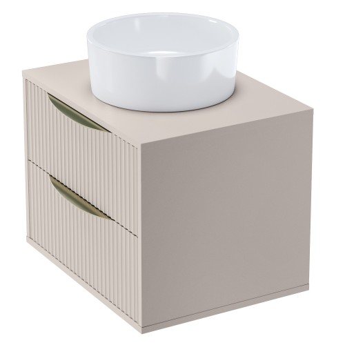 Szafka pod umywalkę Avila 2.0 60 cm, złote uchwyty, kaszmir