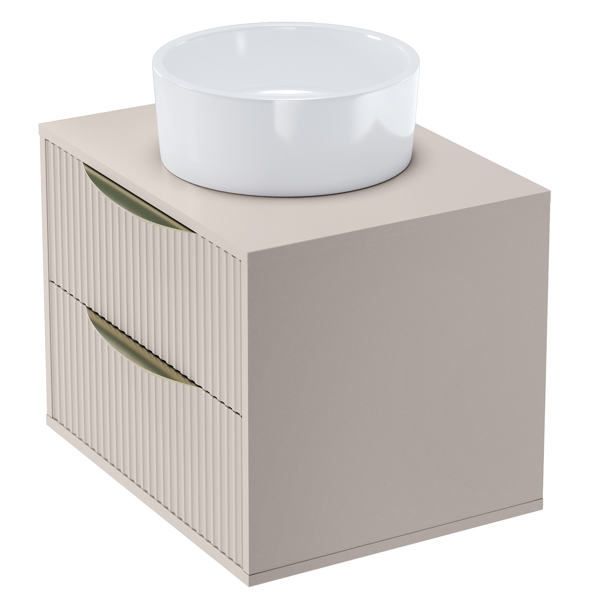 Szafka pod umywalkę Avila 2.0 60 cm, złote uchwyty, kaszmir