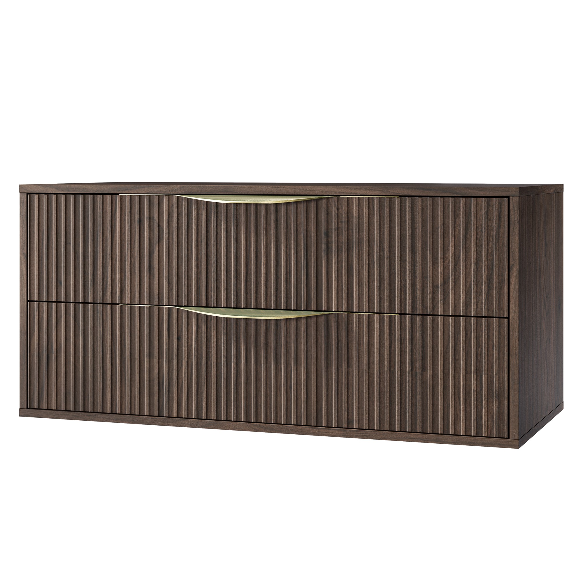 Szafka pod umywalkę Avila 2.0, 100 cm, złote uchwyty, Orzech Villa