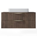Szafka pod umywalkę Avila 2.0, 100 cm, złote uchwyty, Orzech Villa