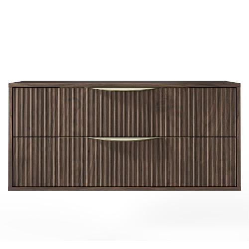 Szafka pod umywalkę Avila 2.0, 100 cm, złote uchwyty, Orzech Villa