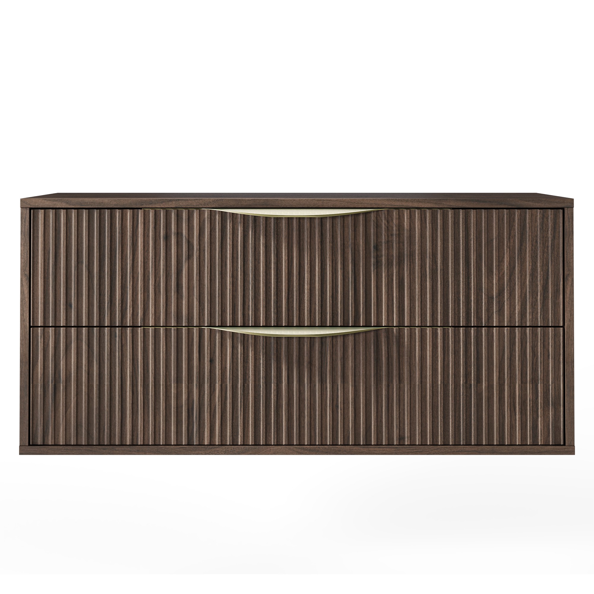 Szafka pod umywalkę Avila 2.0, 100 cm, złote uchwyty, Orzech Villa
