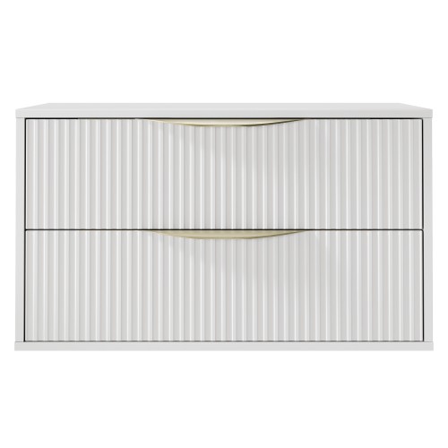 Szafka pod umywalkę Avila 2.0 80 cm, złote uchwyty, biała