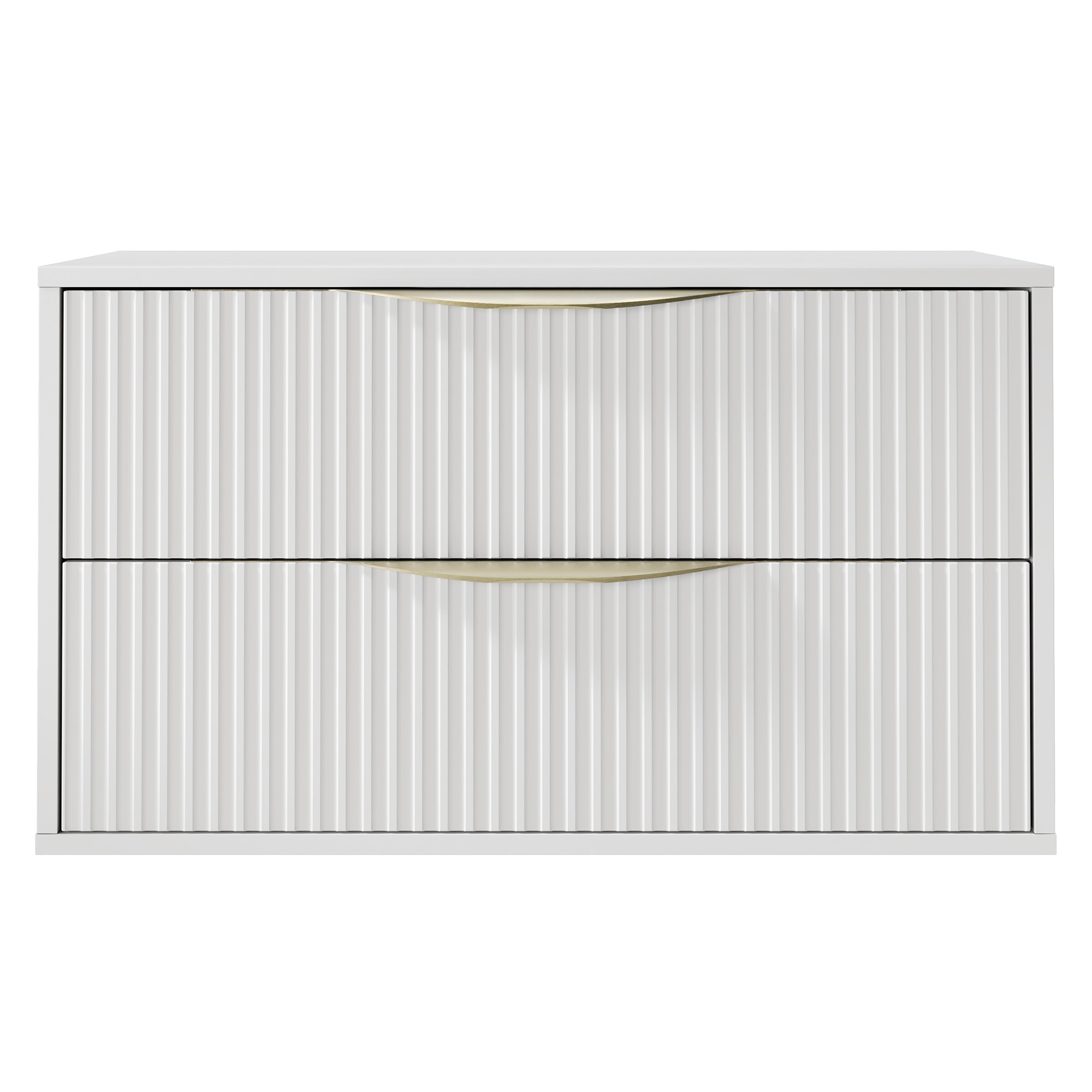 Szafka pod umywalkę Avila 2.0 80 cm, złote uchwyty, biała