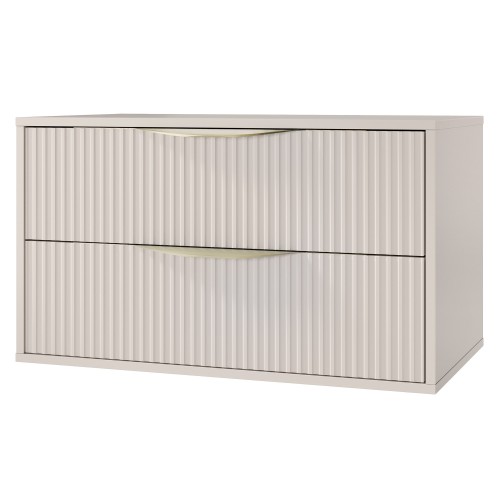 Szafka pod umywalkę Avila 2.0 80 cm, złote uchwyty, kaszmir