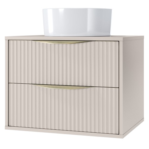 Szafka pod umywalkę Avila 2.0 60 cm, złote uchwyty, kaszmir
