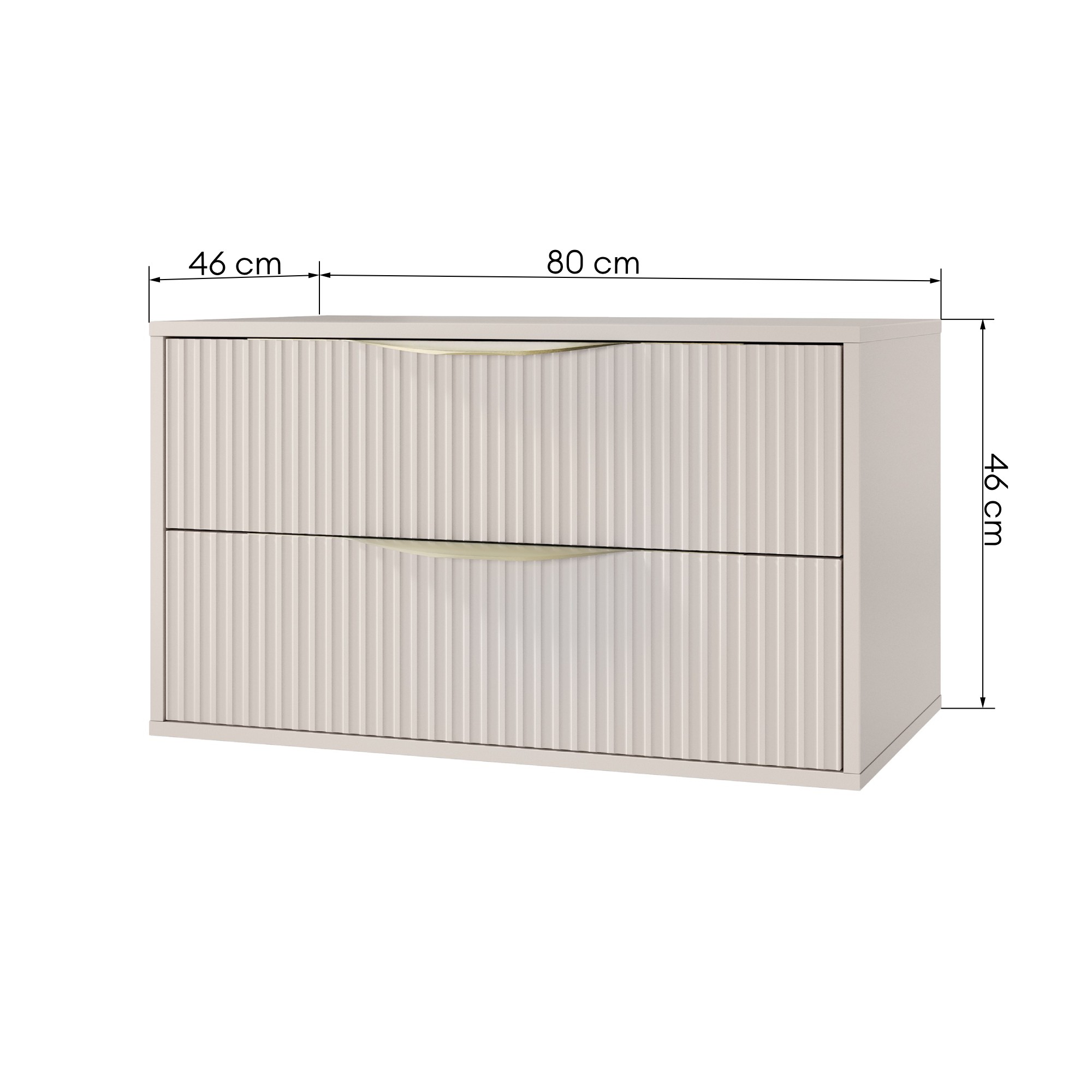 Szafka pod umywalkę Avila 2.0 80 cm, złote uchwyty, kaszmir