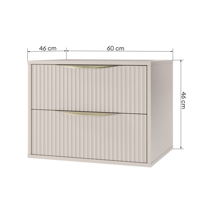 Szafka pod umywalkę Avila 2.0 60 cm, złote uchwyty, kaszmir