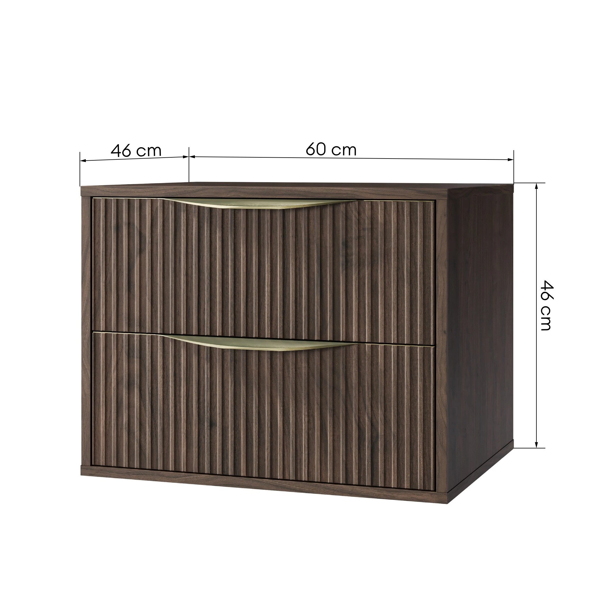 Szafka Avila 2.0 60 cm, złote uchwyty, Orzech Villa