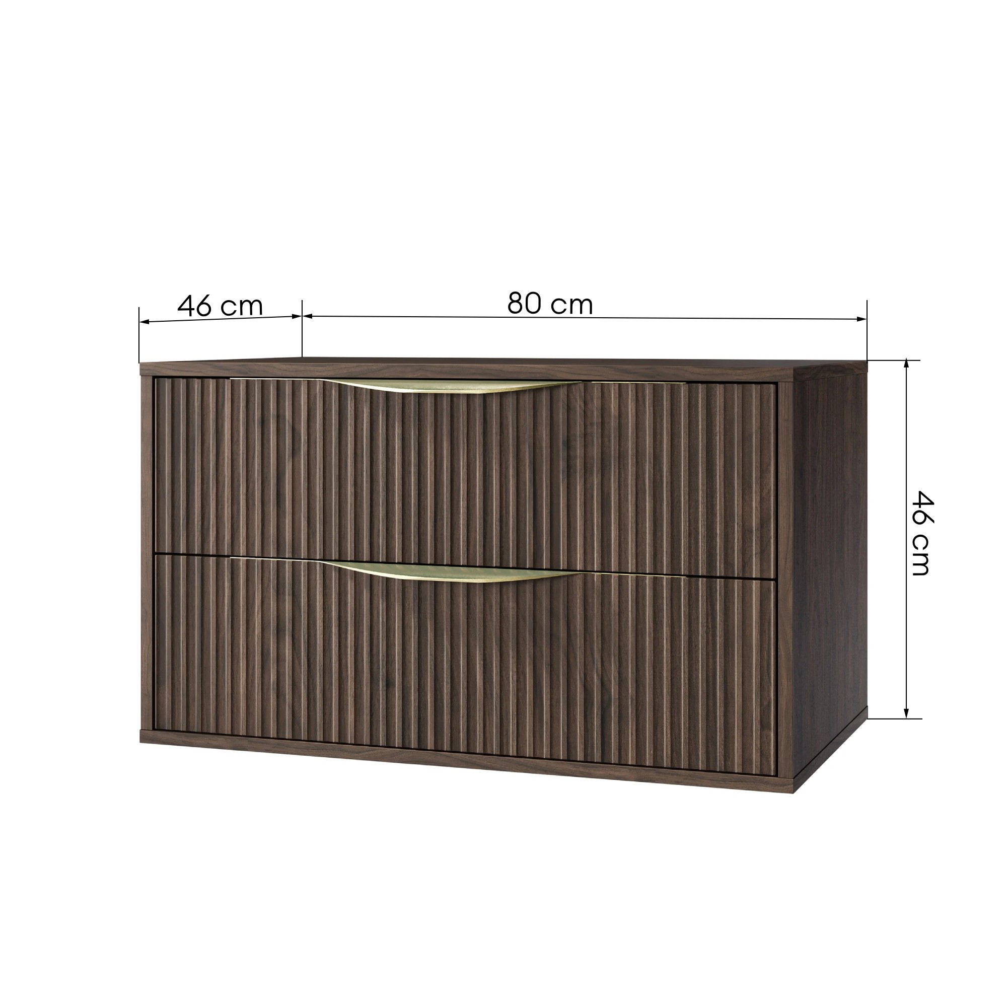 Szafka Avila 2.0 80 cm, złote uchwyty, Orzech Villa