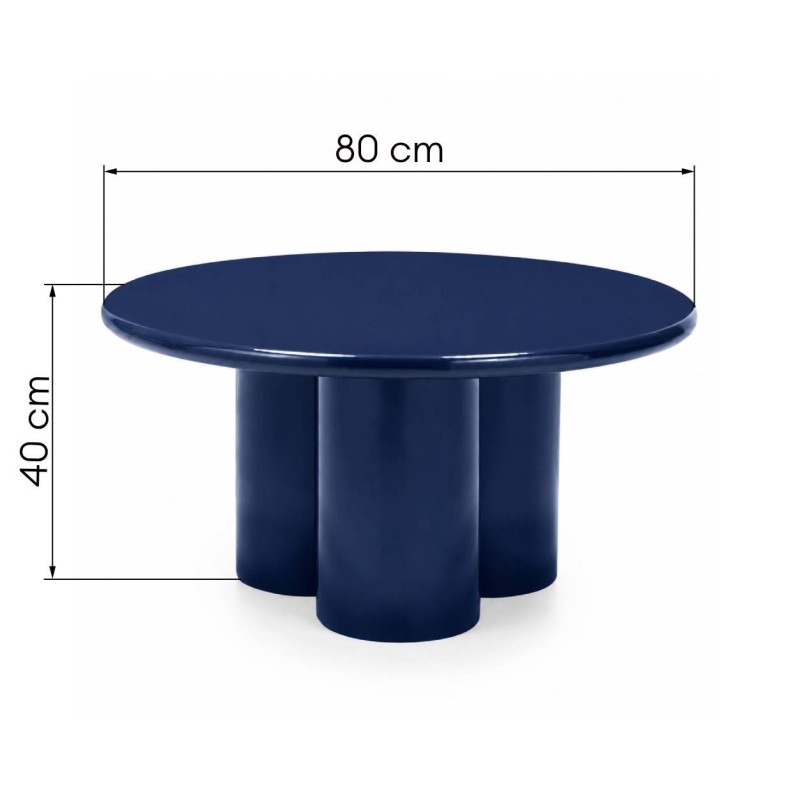 Stolik kawowy Everett 80 cm, kobaltowy, glossy