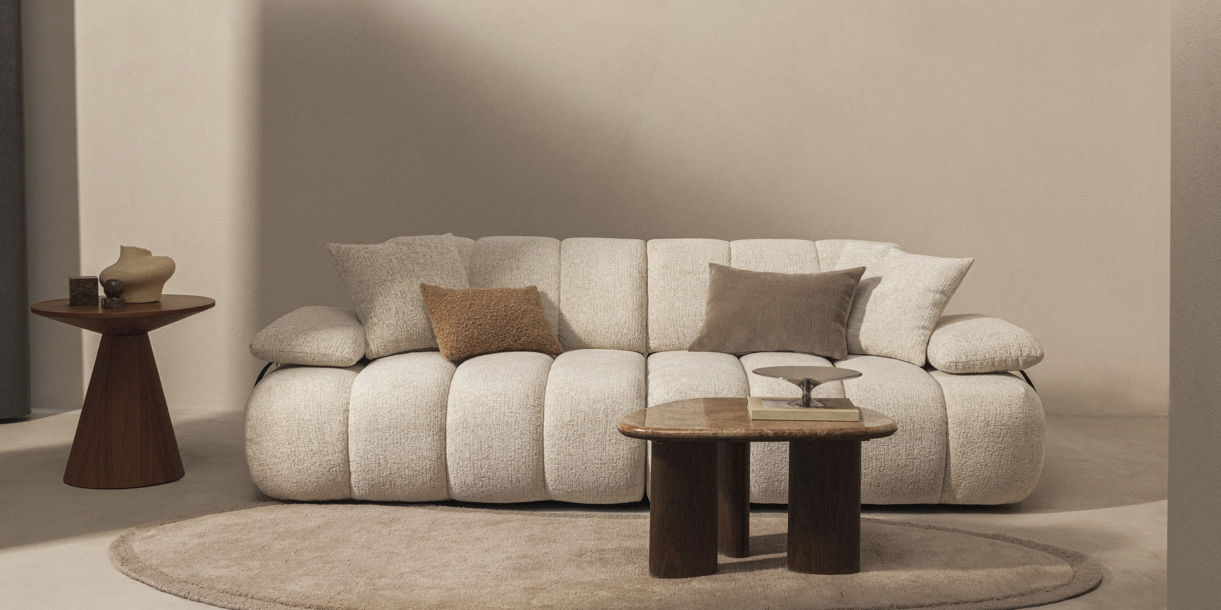 Sofa modułowa Presto regulowane oparcie, jasnobeżowa