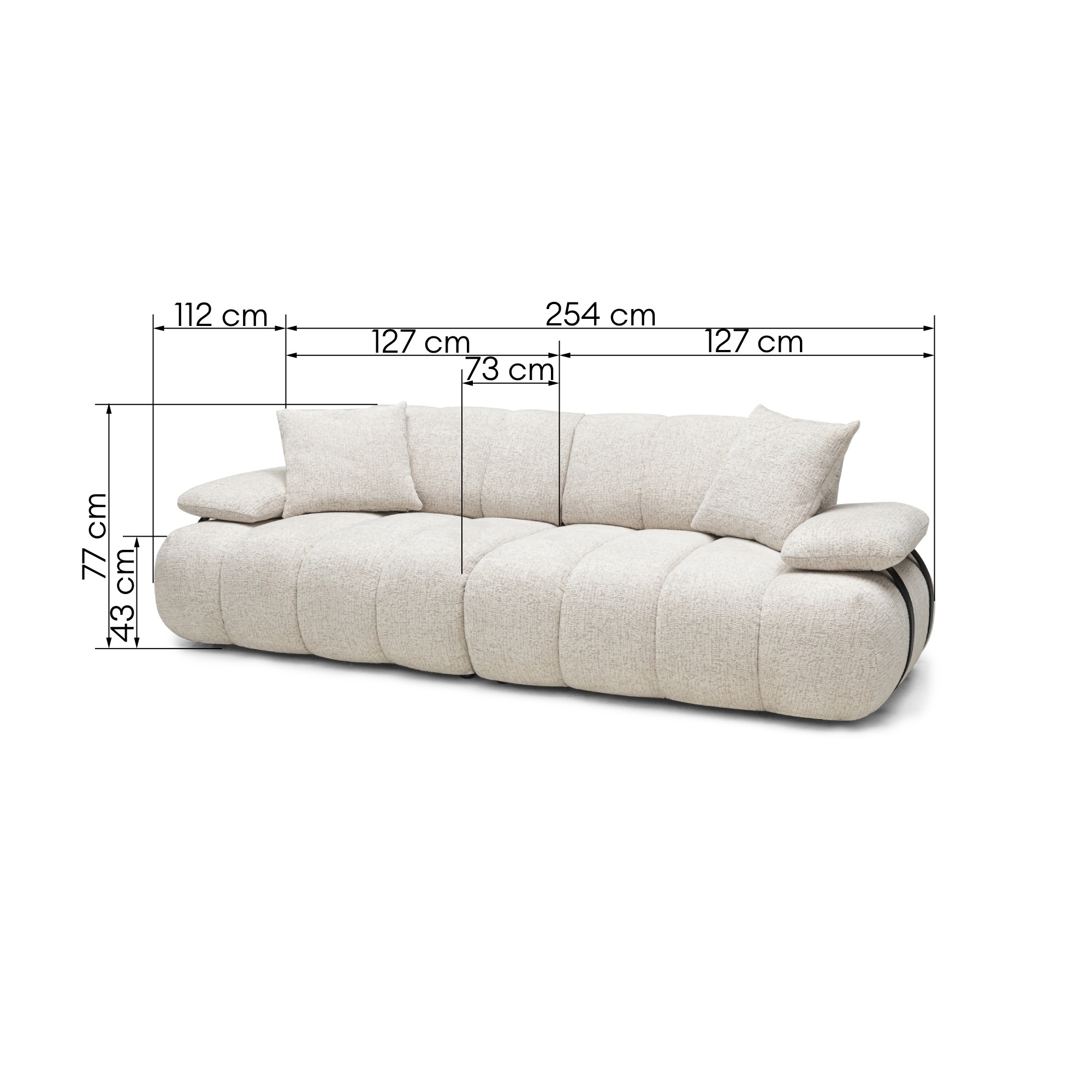 Sofa modułowa Presto regulowane oparcie, jasnobeżowa