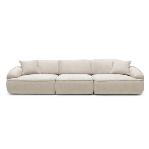 Sofa modułowa Savio 354 cm, regulowane oparcie, obłe kształty, beżowa