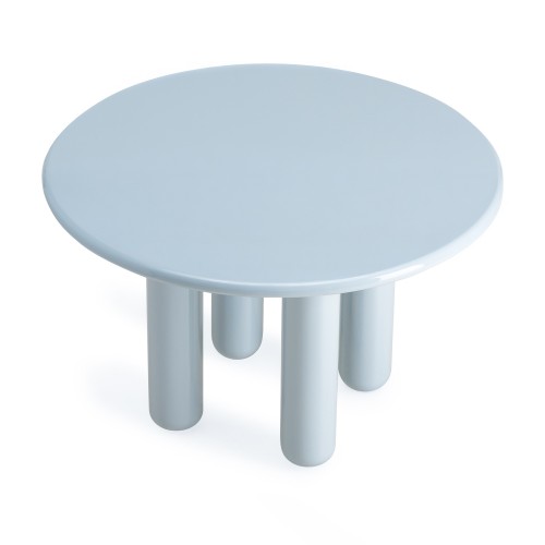 Okrągły stół do jadalni Suri 120 cm, błękitny/szary, glossy