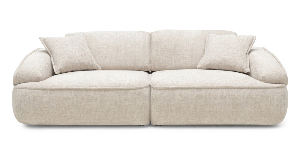 Sofa modułowa Savio 260 cm, regulowane oparcie, obłe kształty, beżowa